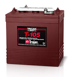 TROJAN T-105 6V 20-Hr Rate 225 amp hour Flooded Lead Acid Battery Floor Machine Battery